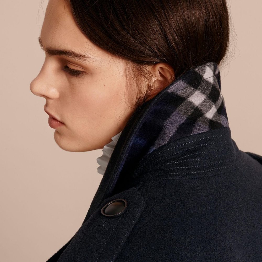 Burberry Blue Wool Cashmere Pea Coat - Picture 3 of 4